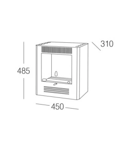 Stufa a bioetanolo tecno air system "ruby modello mini ruby" bordeaux, 2,3 kw